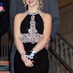 Black Halter Prom Dress